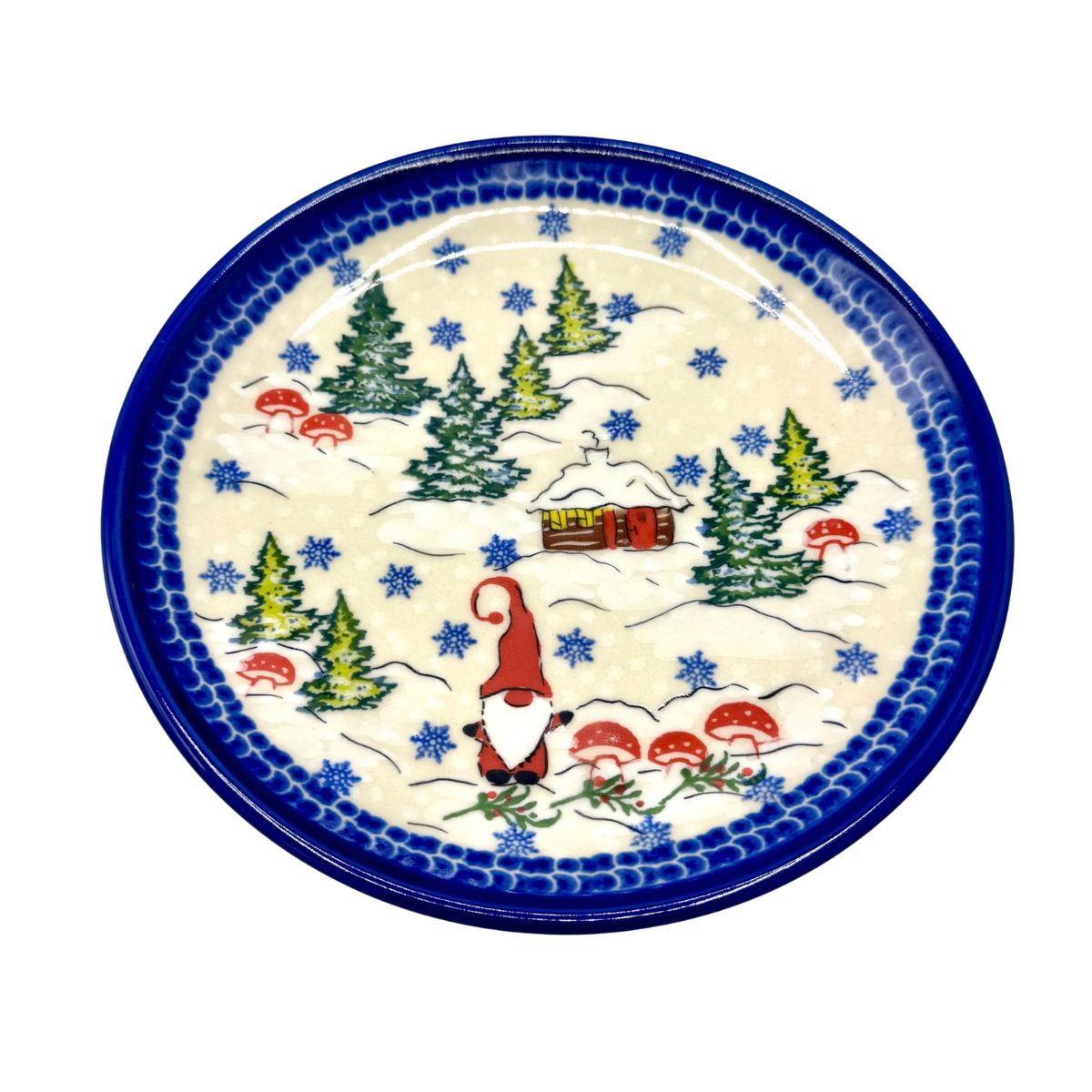 Polish Pottery Gnome Dessert Plate