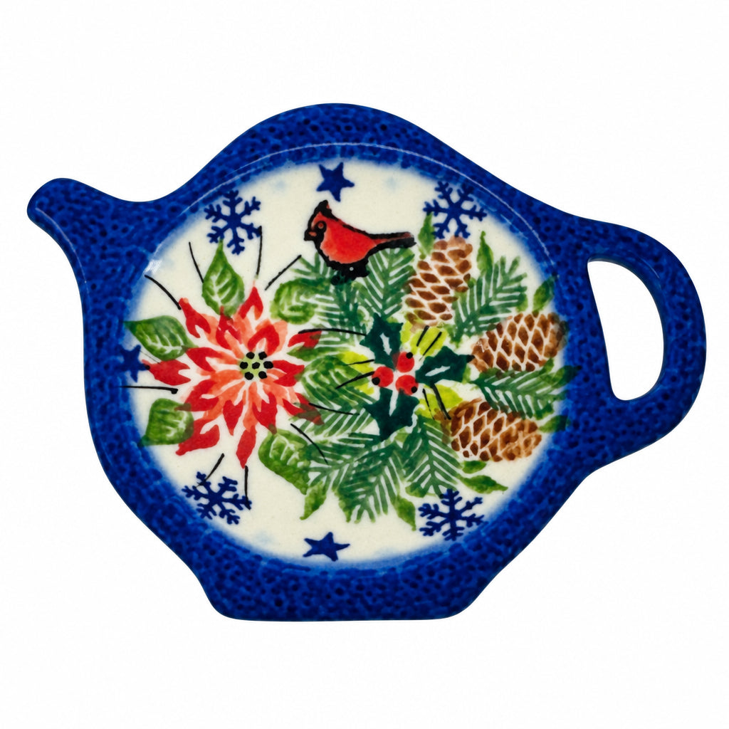 Polish Pottery Holiday Teabag Holder