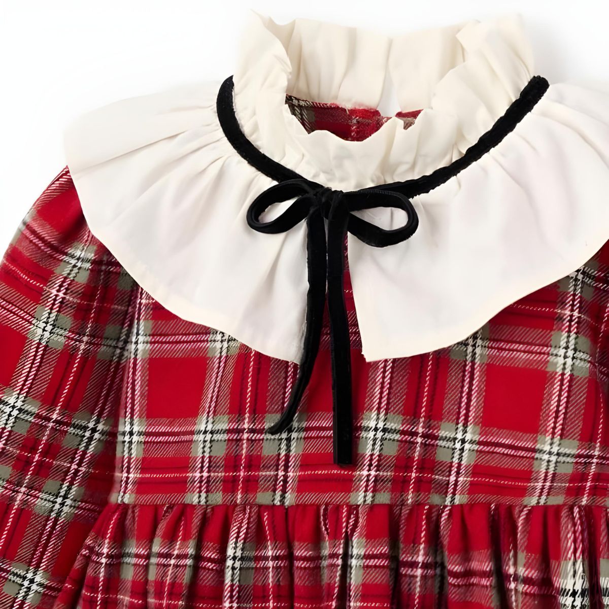 Elegant Baby Holiday Red Tartan Dress with Bloomers