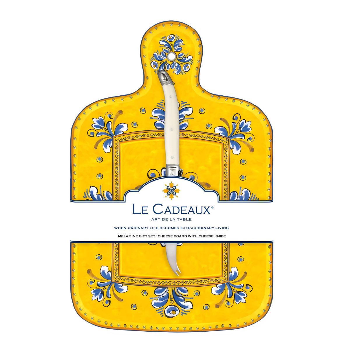Le Cadeaux Benidorm Melamine Cheese Board & Cheese Knife Set