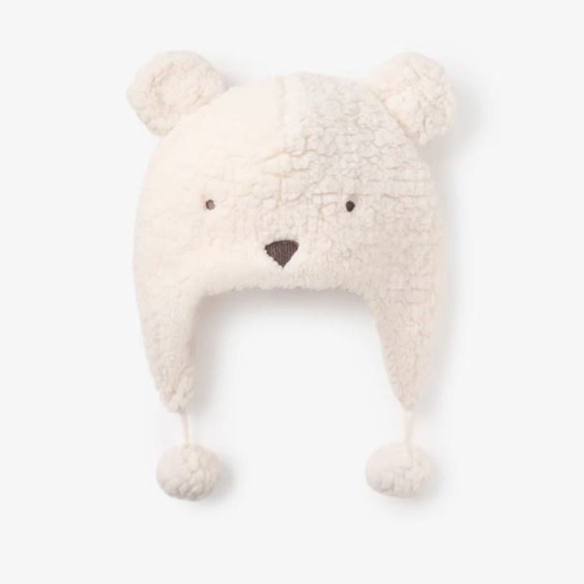 Elegant Baby Polar Bear Aviator Sherpa Baby Hat - 3-9mo