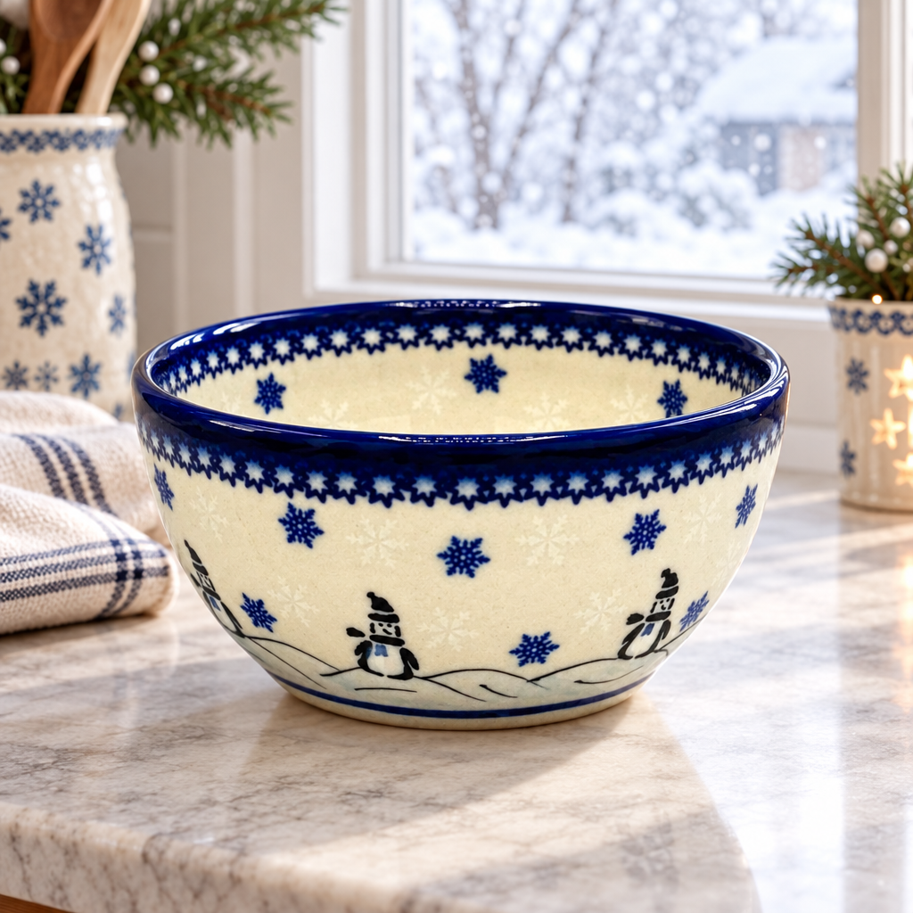 Polish Pottery Snowflake Bowl