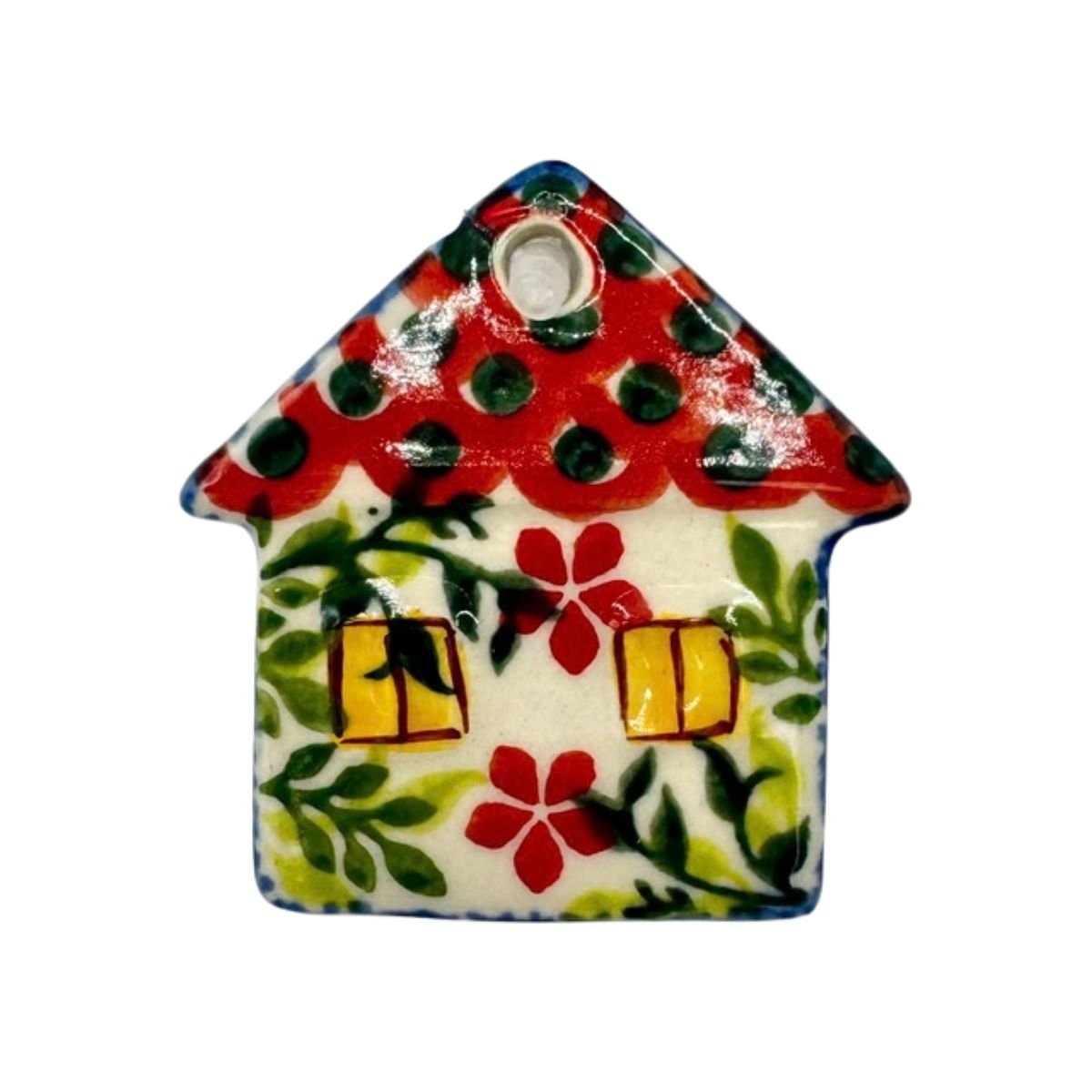 Polish Pottery Flower House Ornament #1