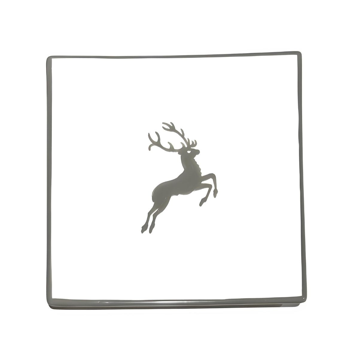 Gmundner Keramik Grey Deer Square Garnish/Side Plate - Retired