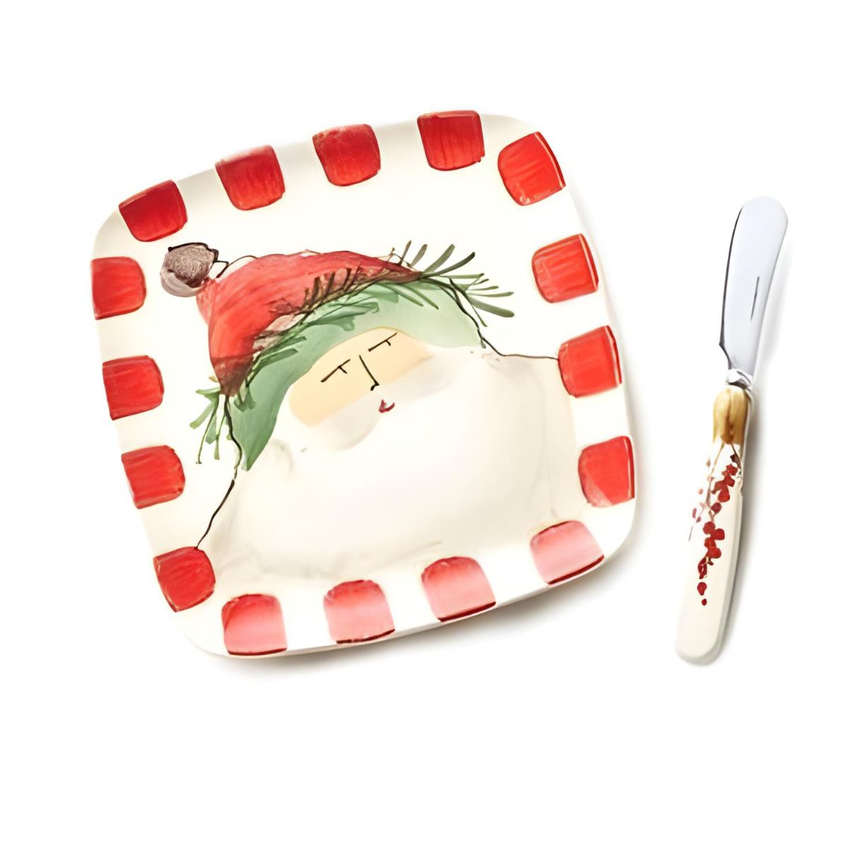 Vietri Old St. Nick Square Plate with Spreader