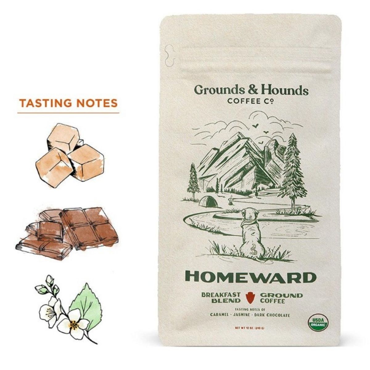 Grounds & Hounds Homeward Breakfast Blend - Whole Bean