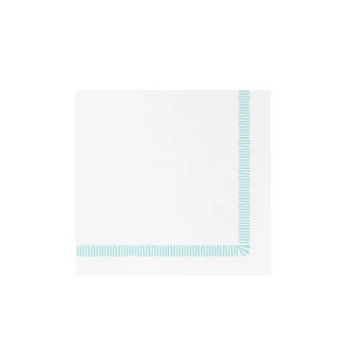 Vietri Papersoft Napkins Fringe Aqua Cocktail Napkins (Pack of 20)