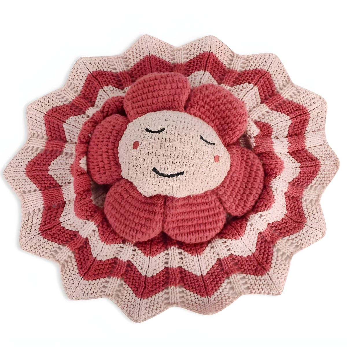 Viverano Organic Flower - Lovey Security Blanket Baby Toy - Pink