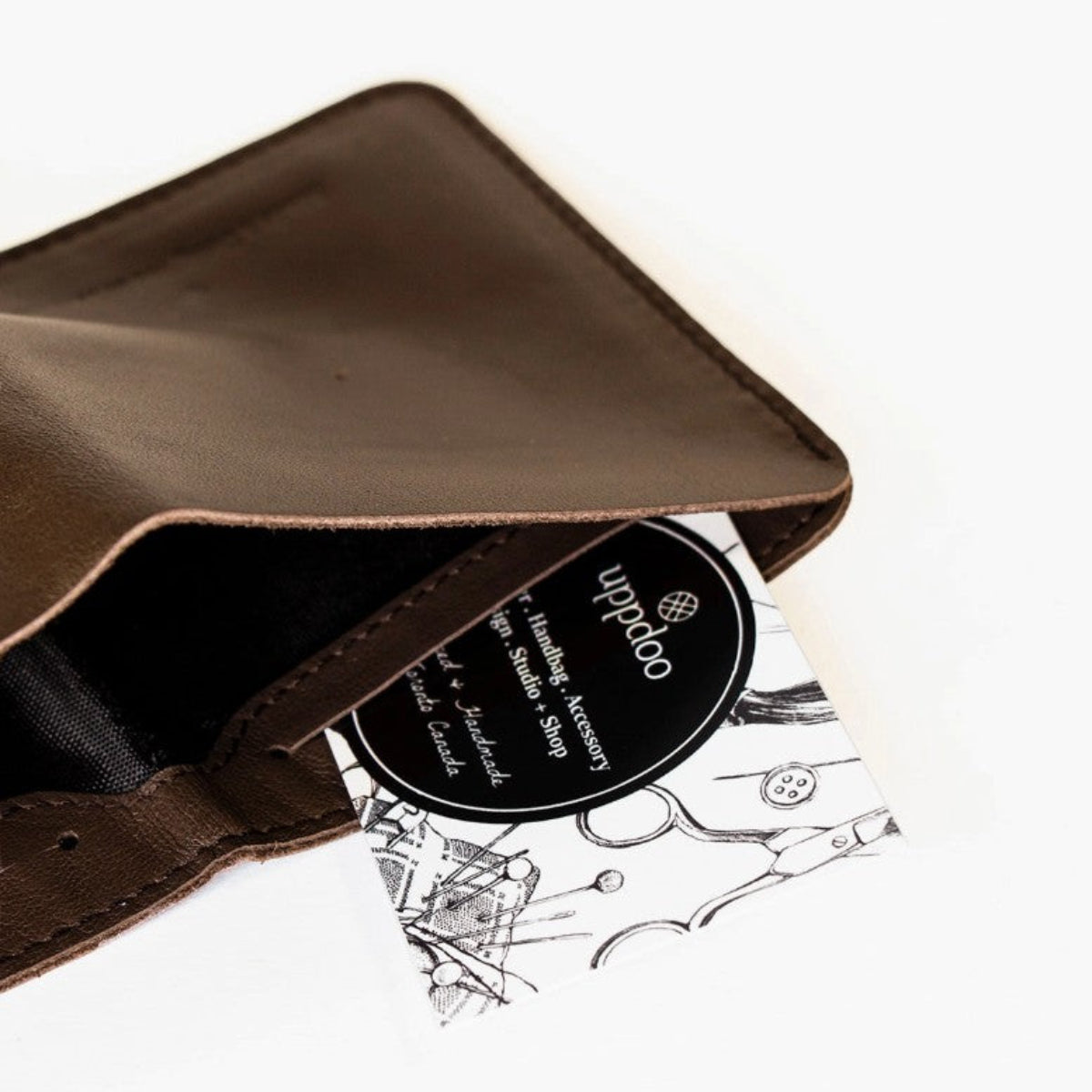 Uppdoo Journey Ultra Slim Bi-Fold Wallet - Black