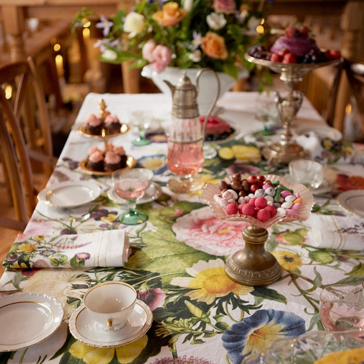 Koustrup & Co. A Flower Garden Linen Tablecloth