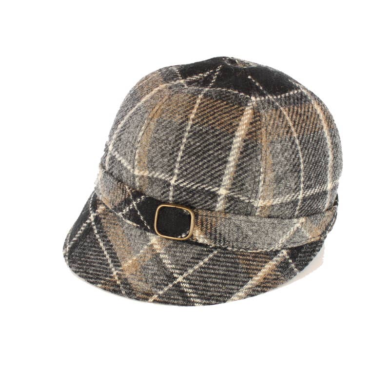 Mucros Weavers Flapper Hat - Grey Plaid