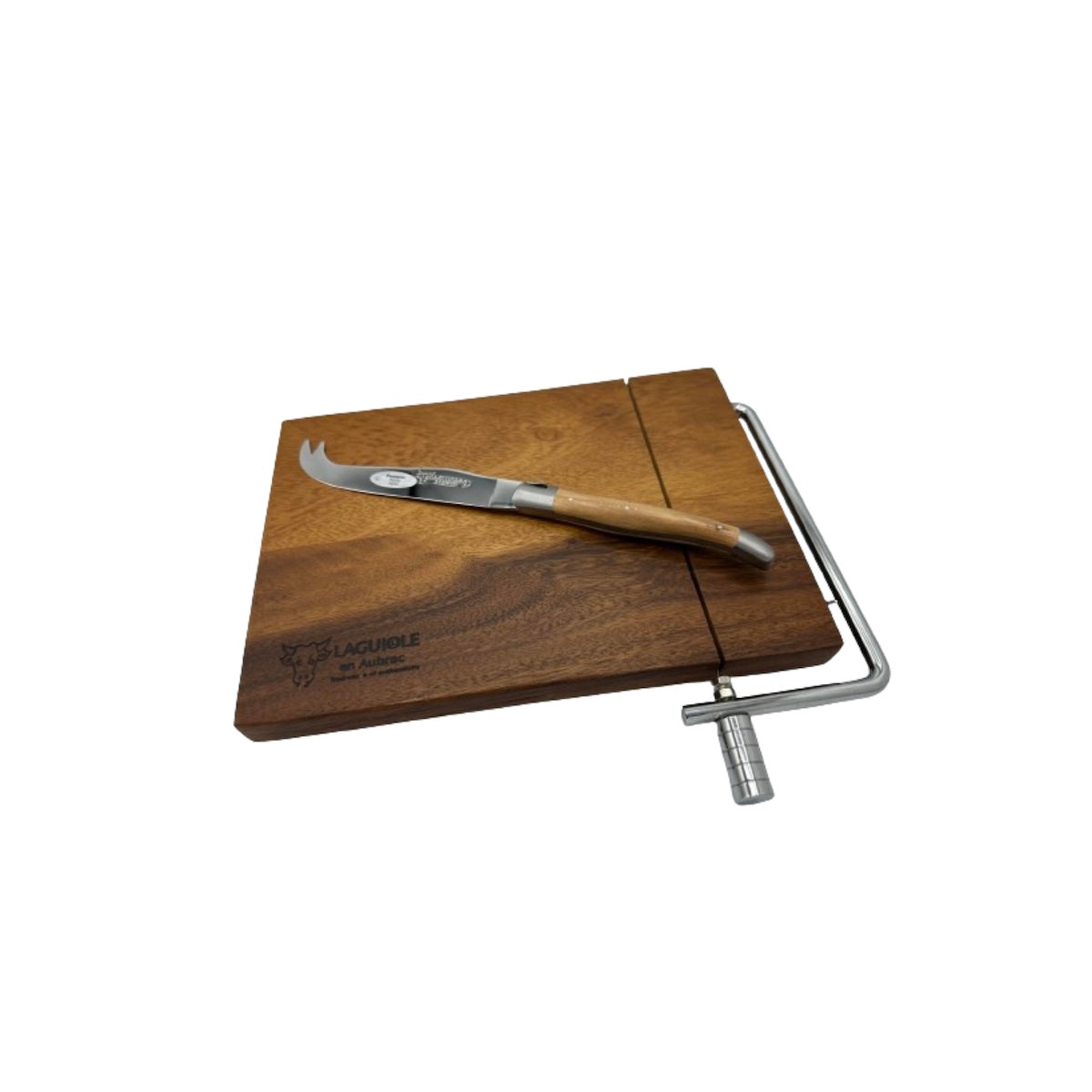 Laguiole en Aubrac Acacia French Cheese Cutting Board with Applewood Knife
