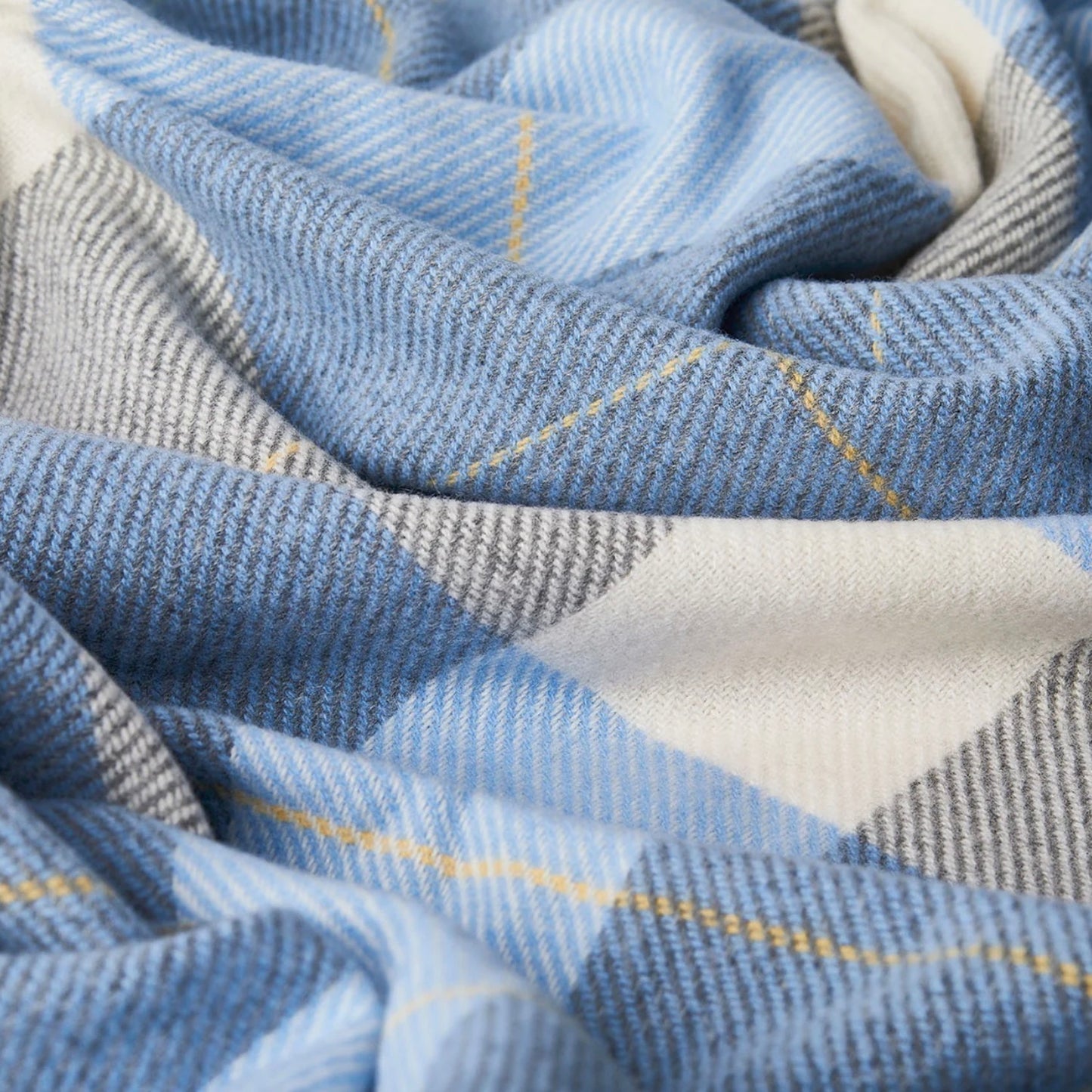 Cushendale Glynn Lambswool Throw Blanket Large - Azure