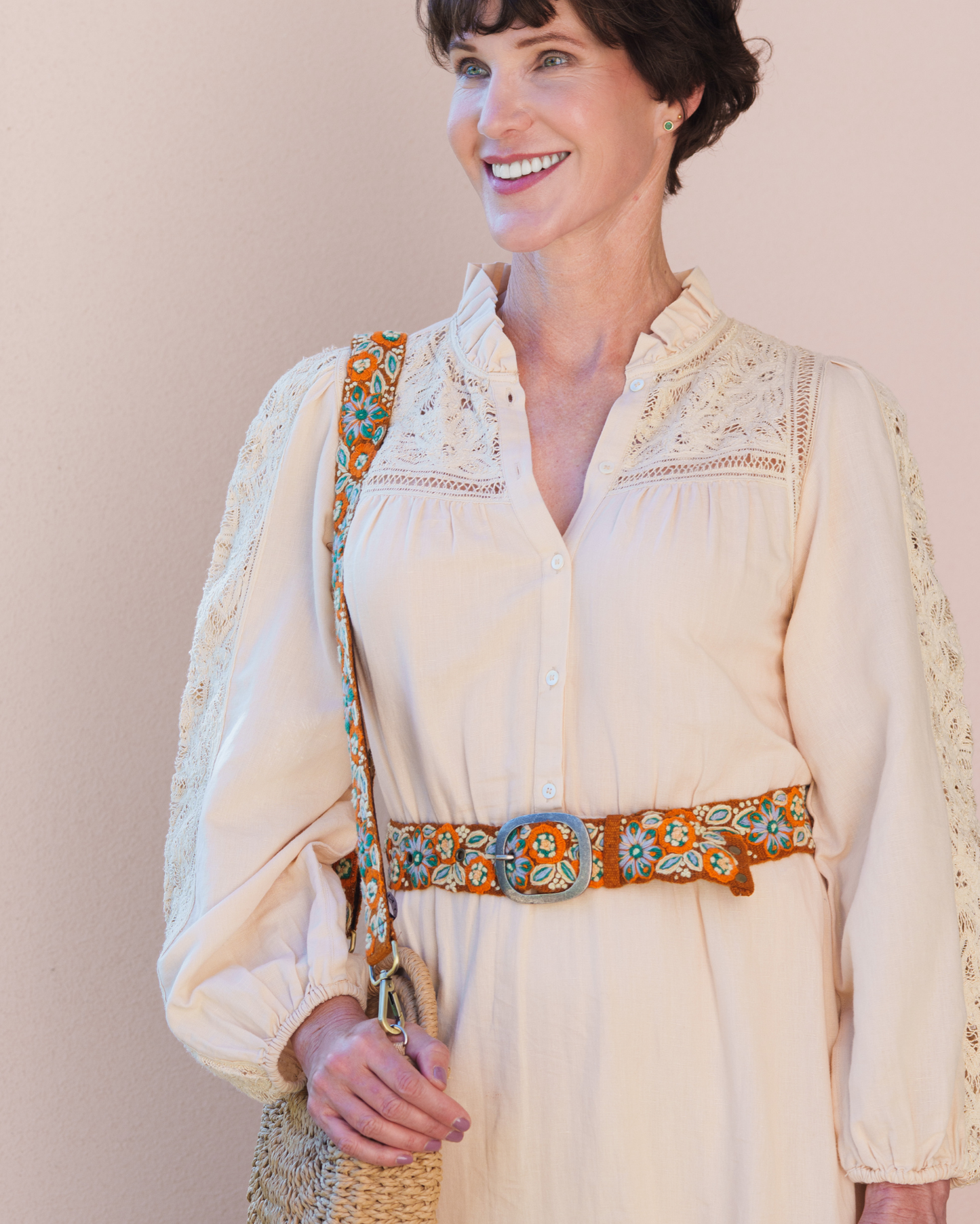 Jenny Krauss - Ground Cover Floral Embroidered Wool Belt