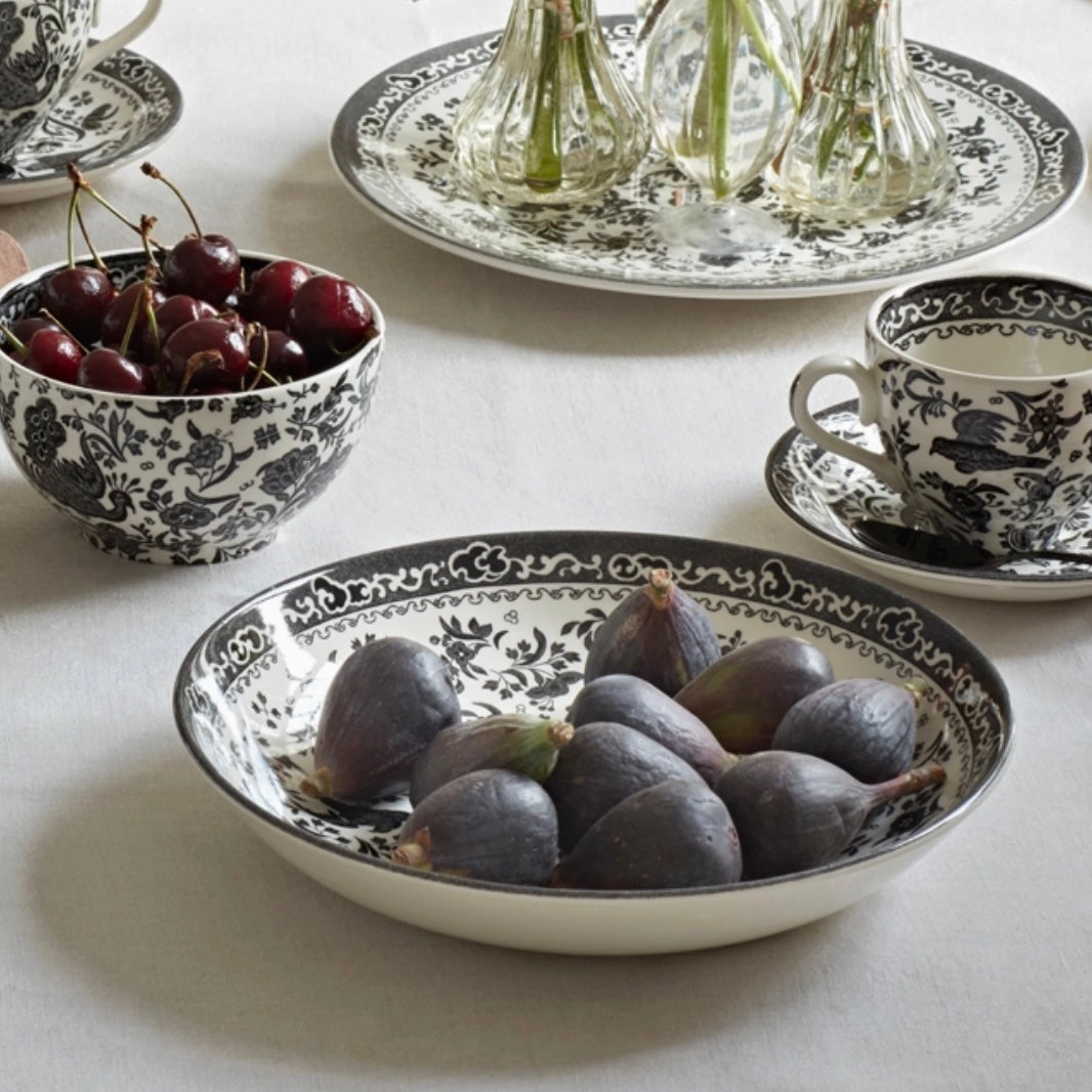 Burleigh Black Regal Peacock Pasta Bowl