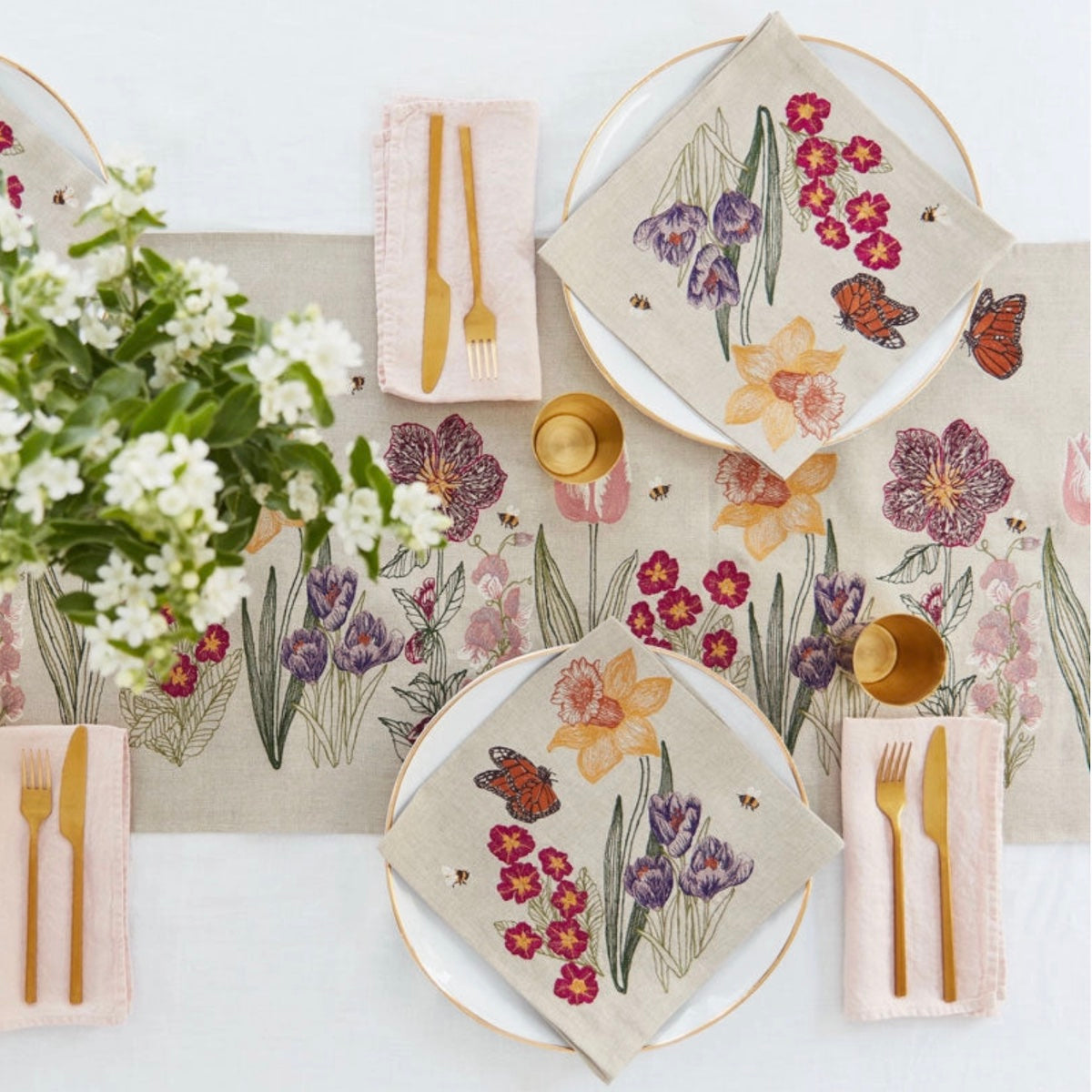 Coral & Tusk Blooms Dinner Napkin Set/4