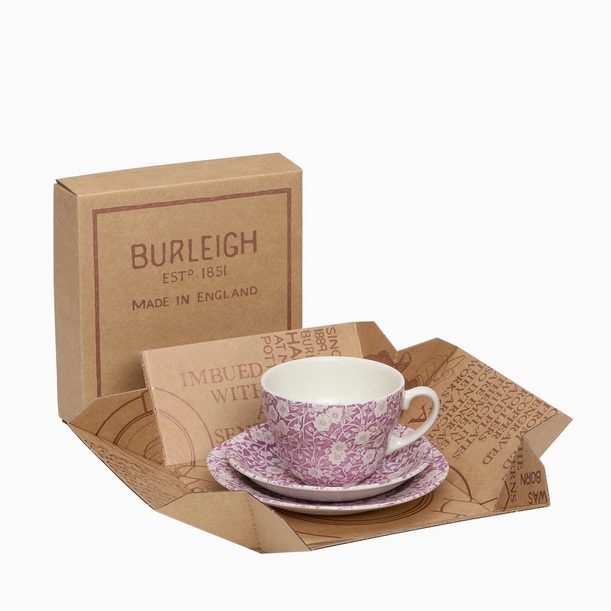 Burleigh Blossom Calico 3 Piece Breakfast Cup Gift Set