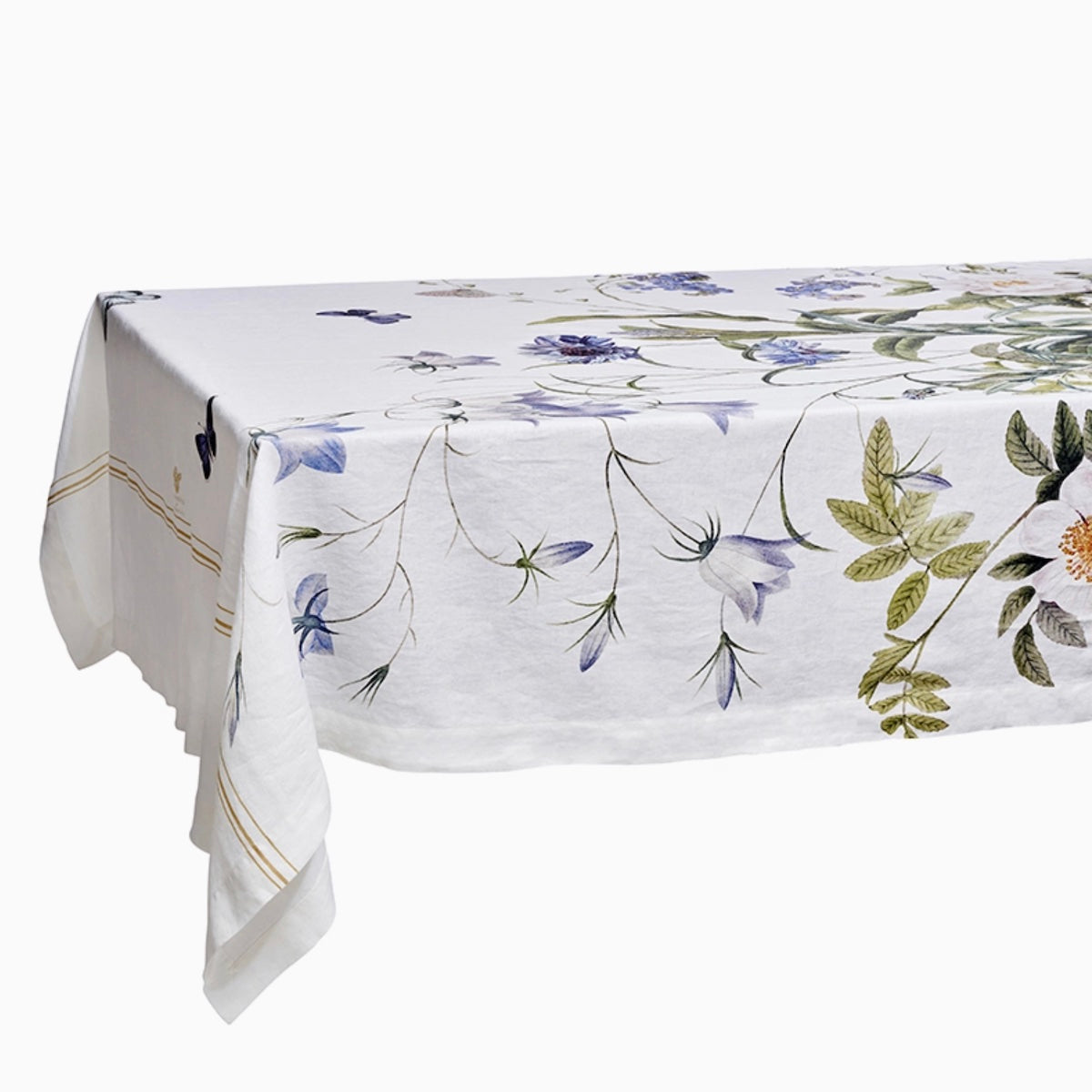 Koustrupco Blue Flower Garden Linen Tablecloth