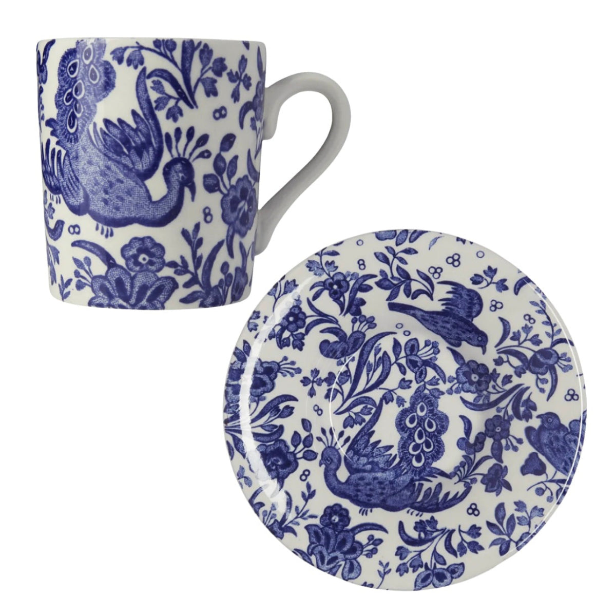 Burleigh Blue Regal Peacock Espresso Cup & Saucer – Ann Marie's