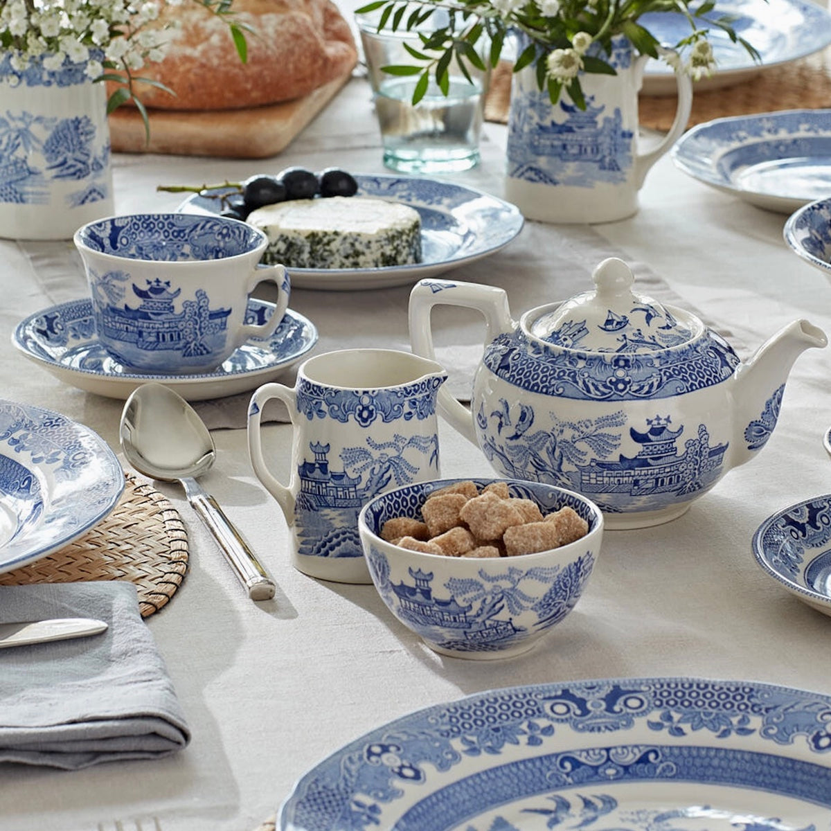 Burleigh Blue Willow Teacup & Saucer