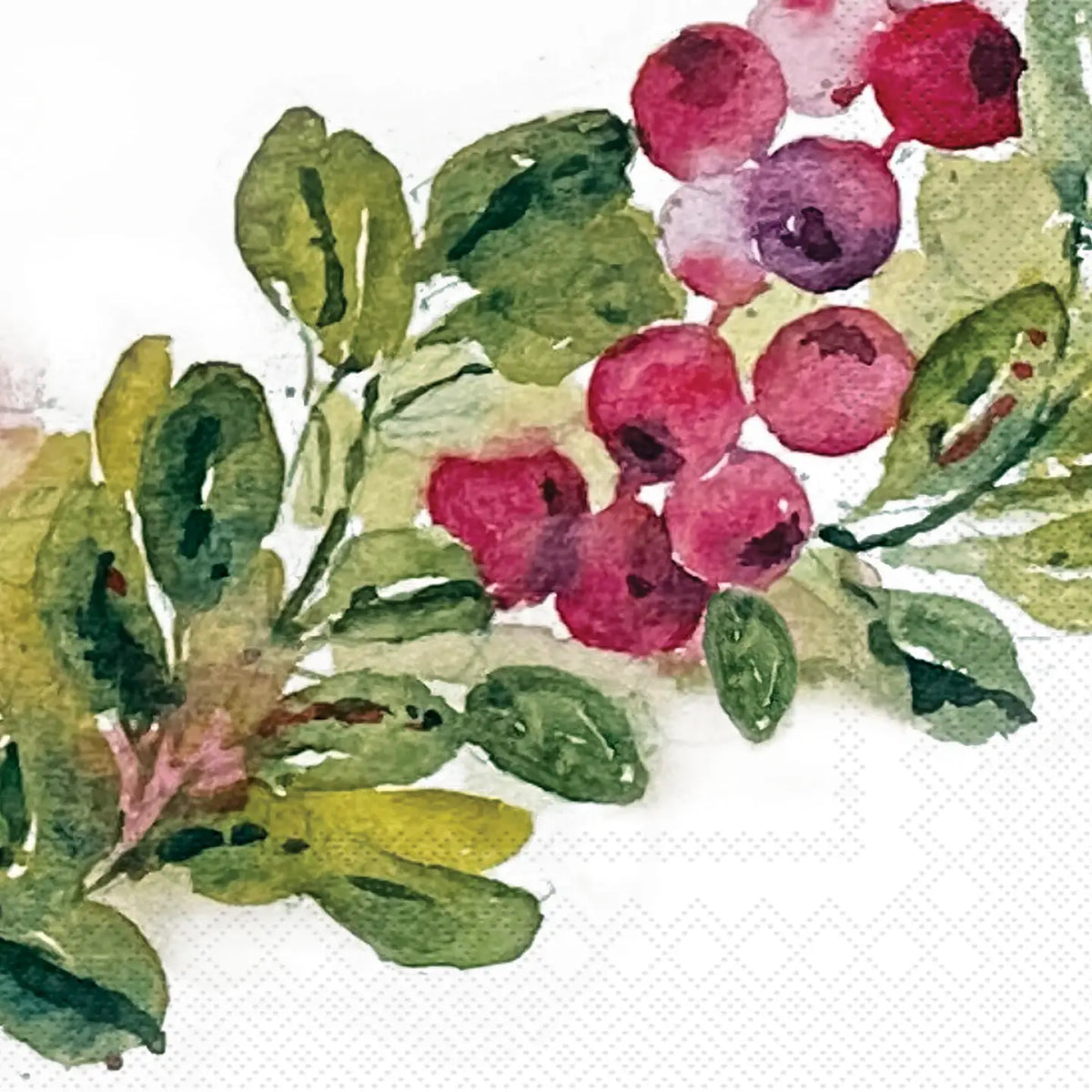 Cranberry Wreath Christmas Paper Lunch Napkins/20