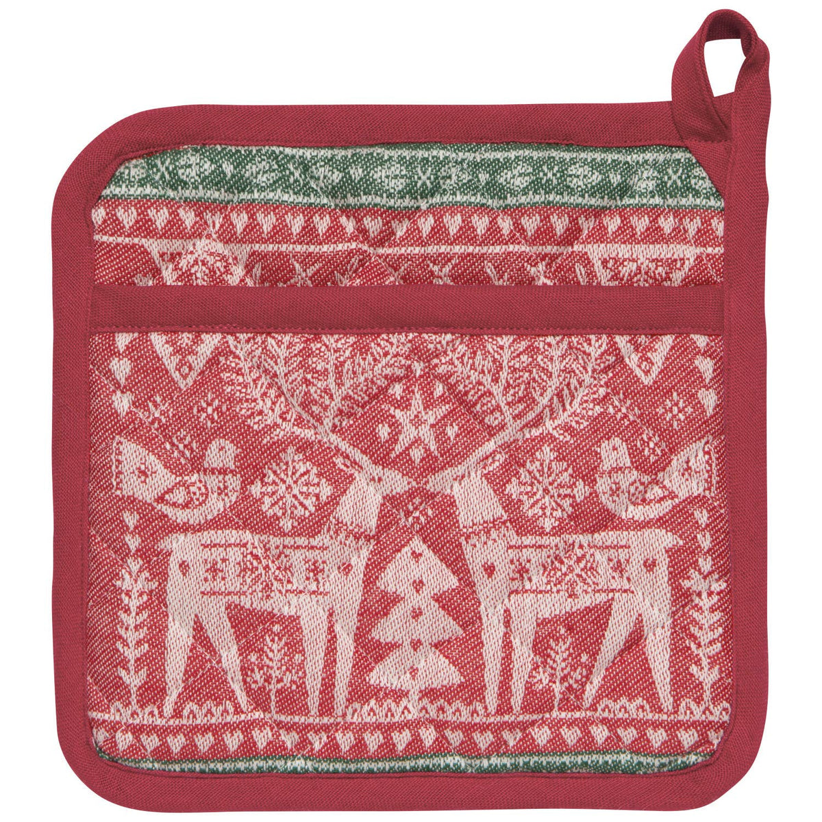 Folk Forest Christmas Potholder