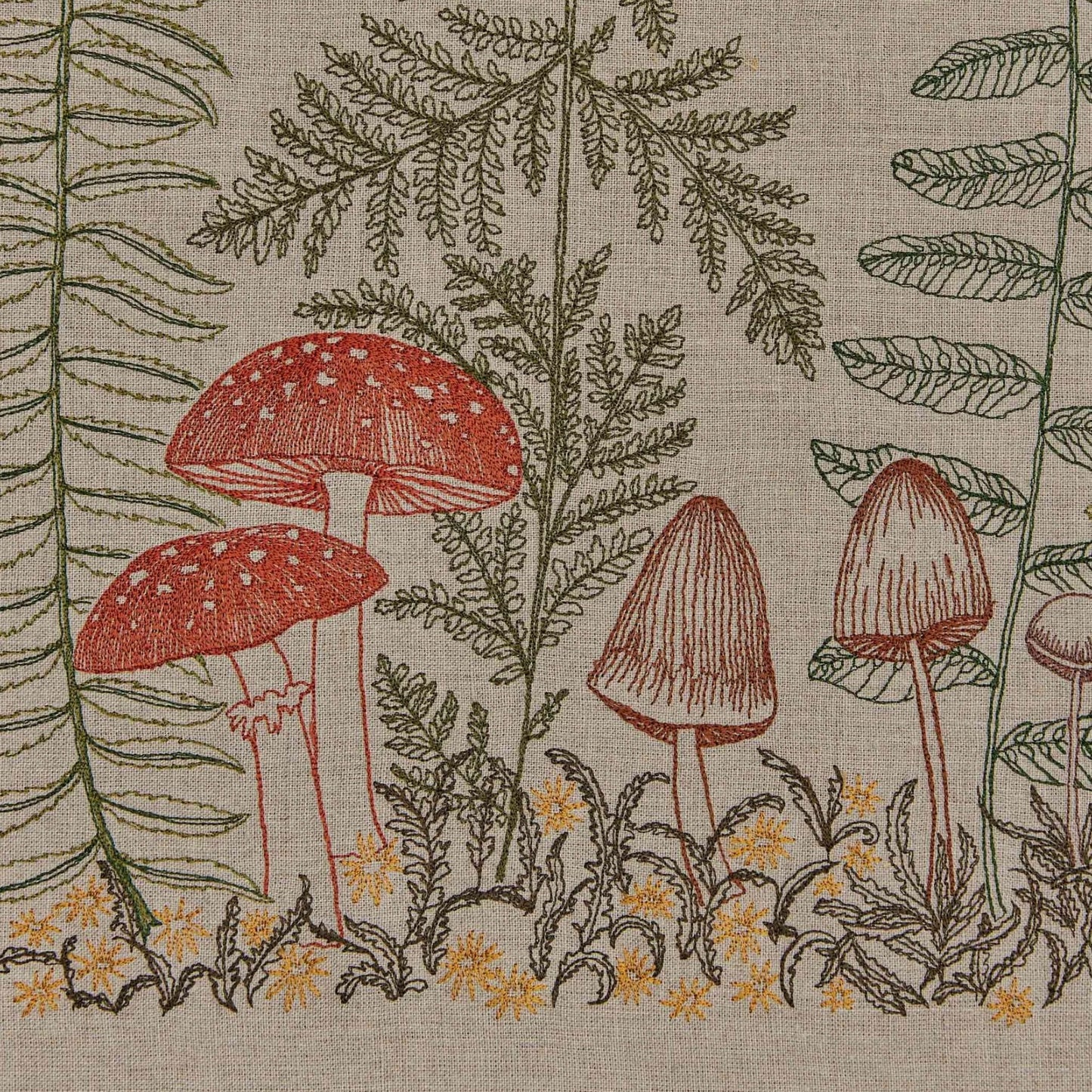 Coral & Tusk Mushrooms and Ferns Table Runner