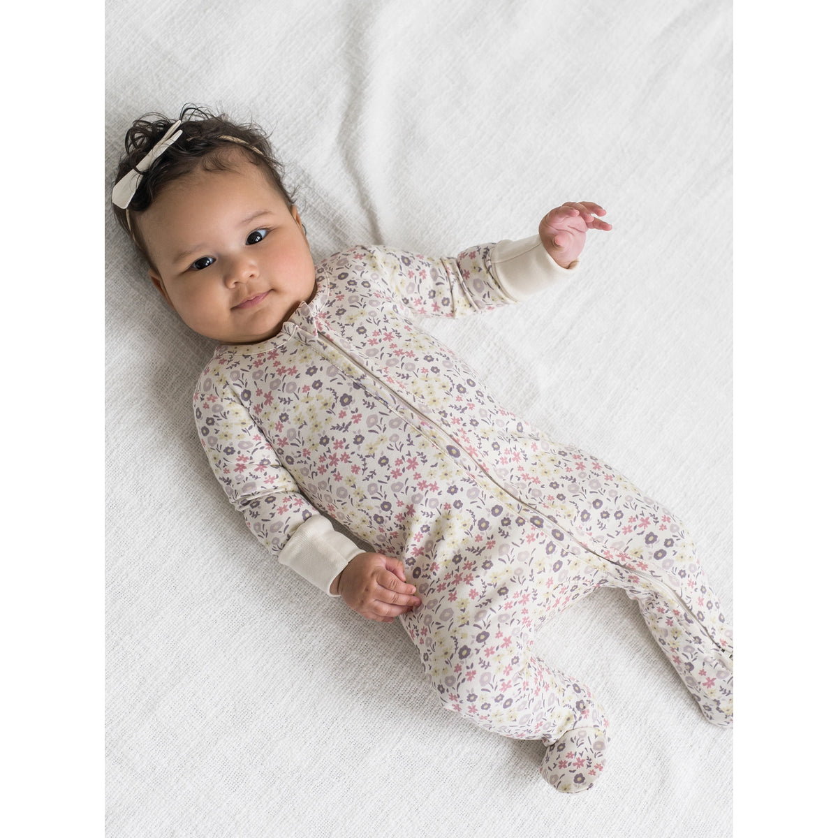 Colored Organics Peyton Footed Sleeper - Giada Floral/Lilla