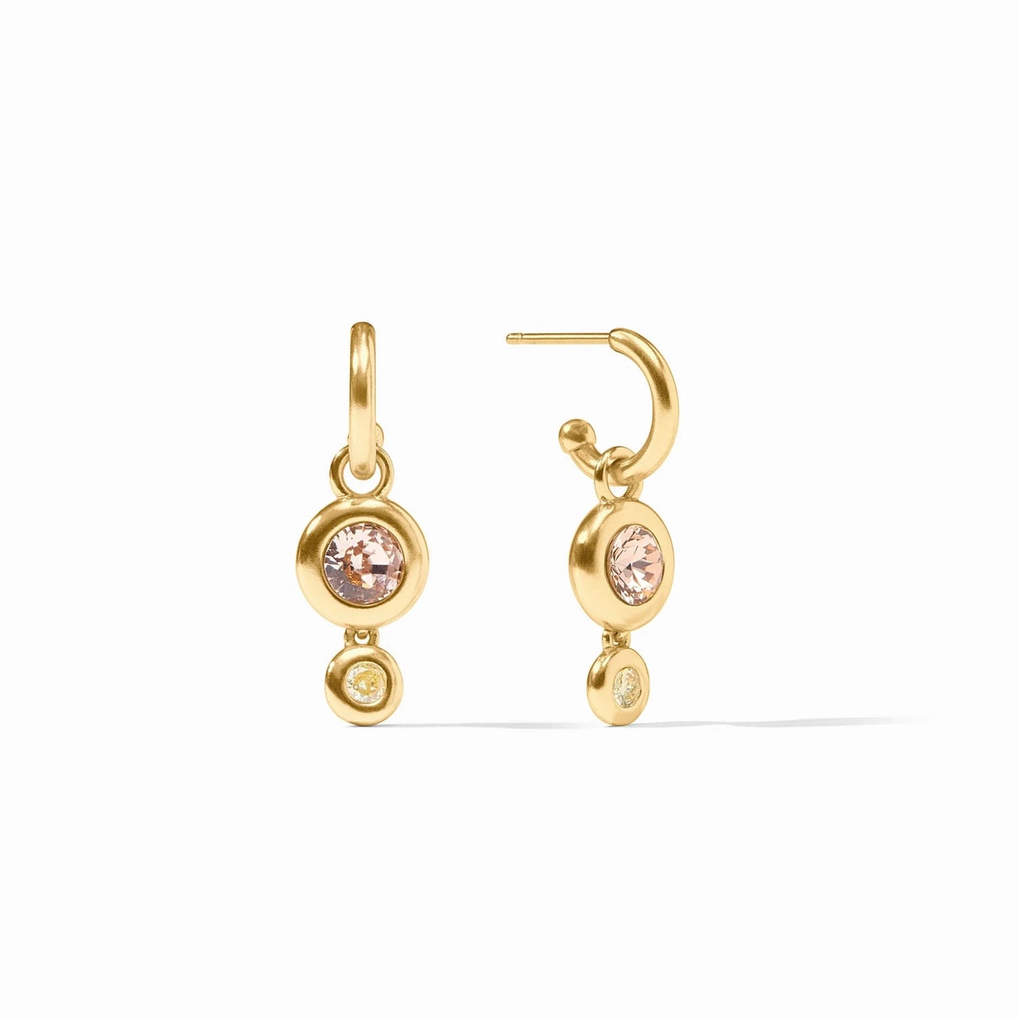 Julie Vos Rainbow Duo Hoop & Charm Earring - Champagne Radiance