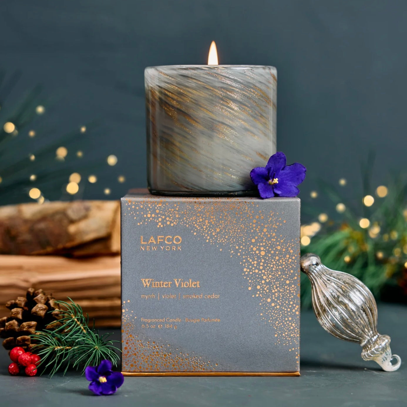 Lafco Winter Violet Candle 6.5 oz