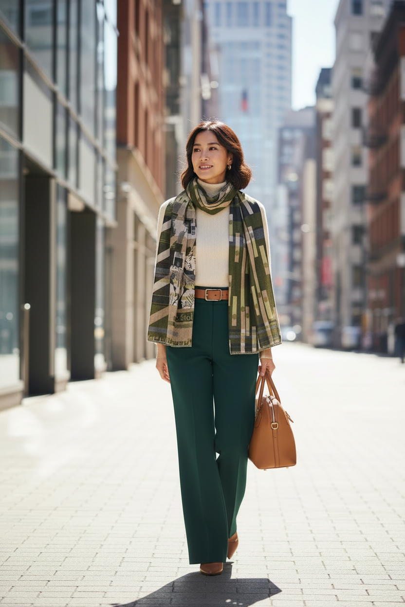 Létol Nicolas Kaki Organic Cotton Scarf
