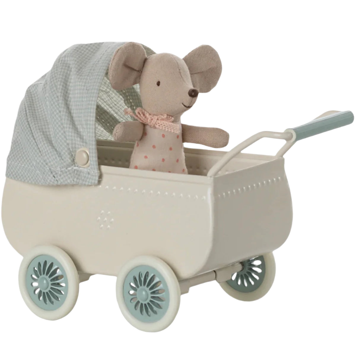Maileg Pram with baby mouse - Mint
