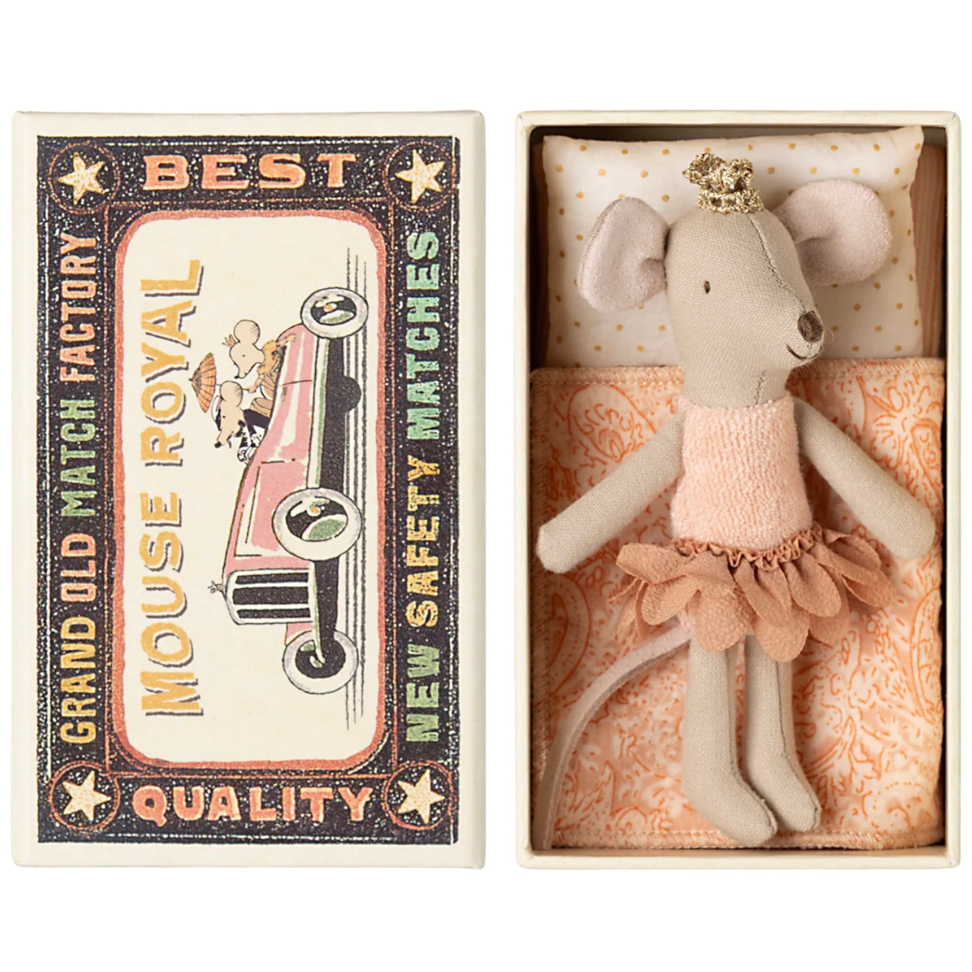 Maileg Princess Mouse, Little Sister in Matchbox