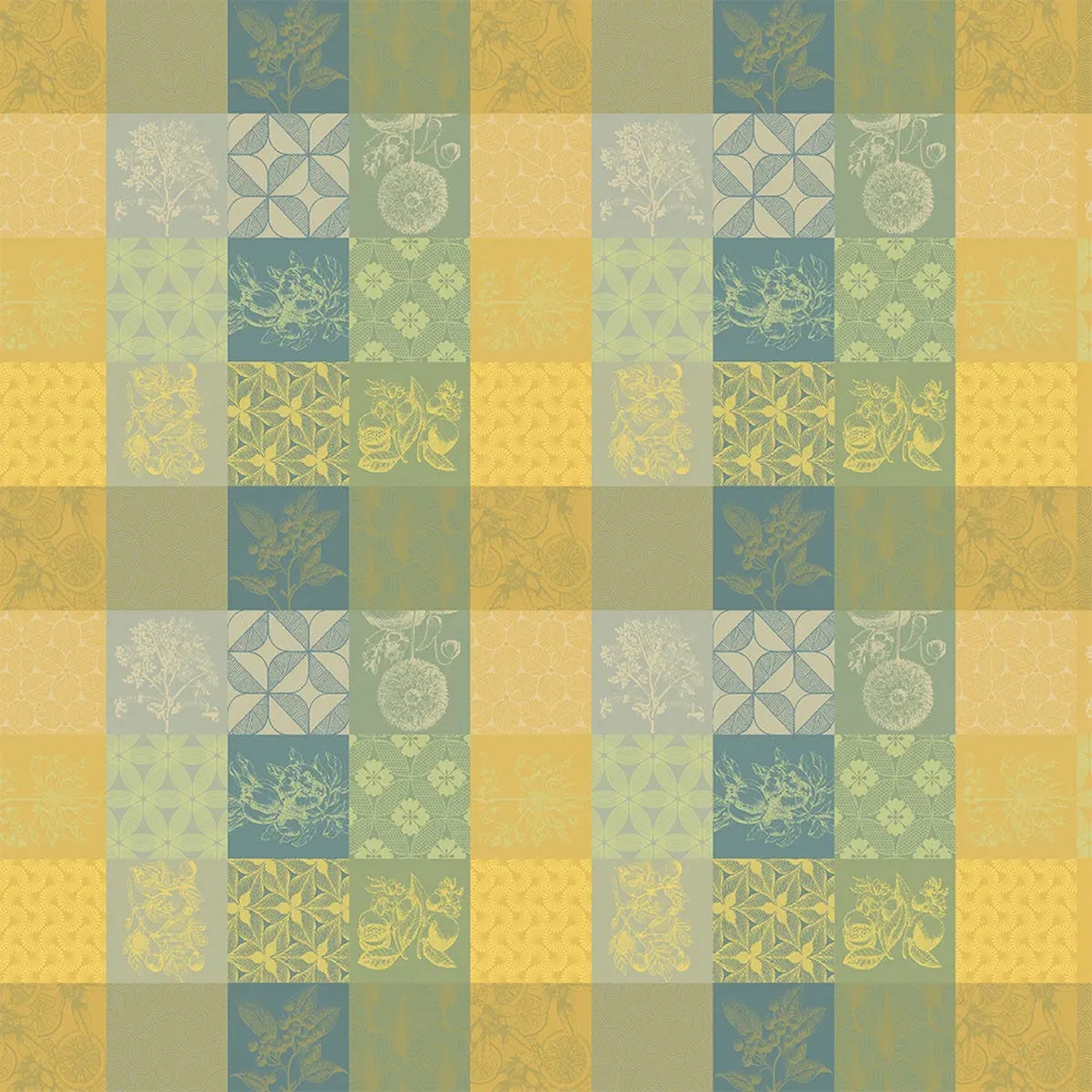 Garnier-Thiebaut Mille Parfums Limoni Jacquard Tablecloth, Coated Cotton