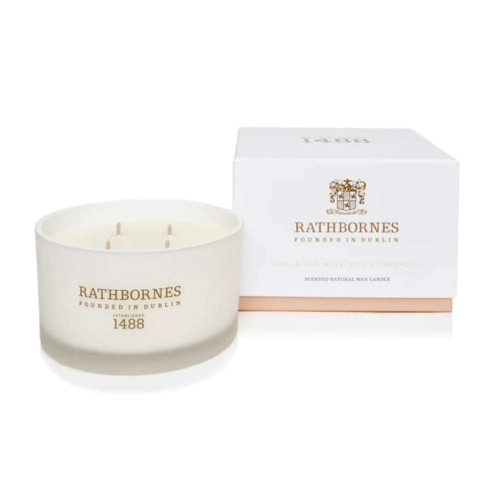 Rathbornes Dublin Tea Rose, Oud & Patchouli Luxury Candle