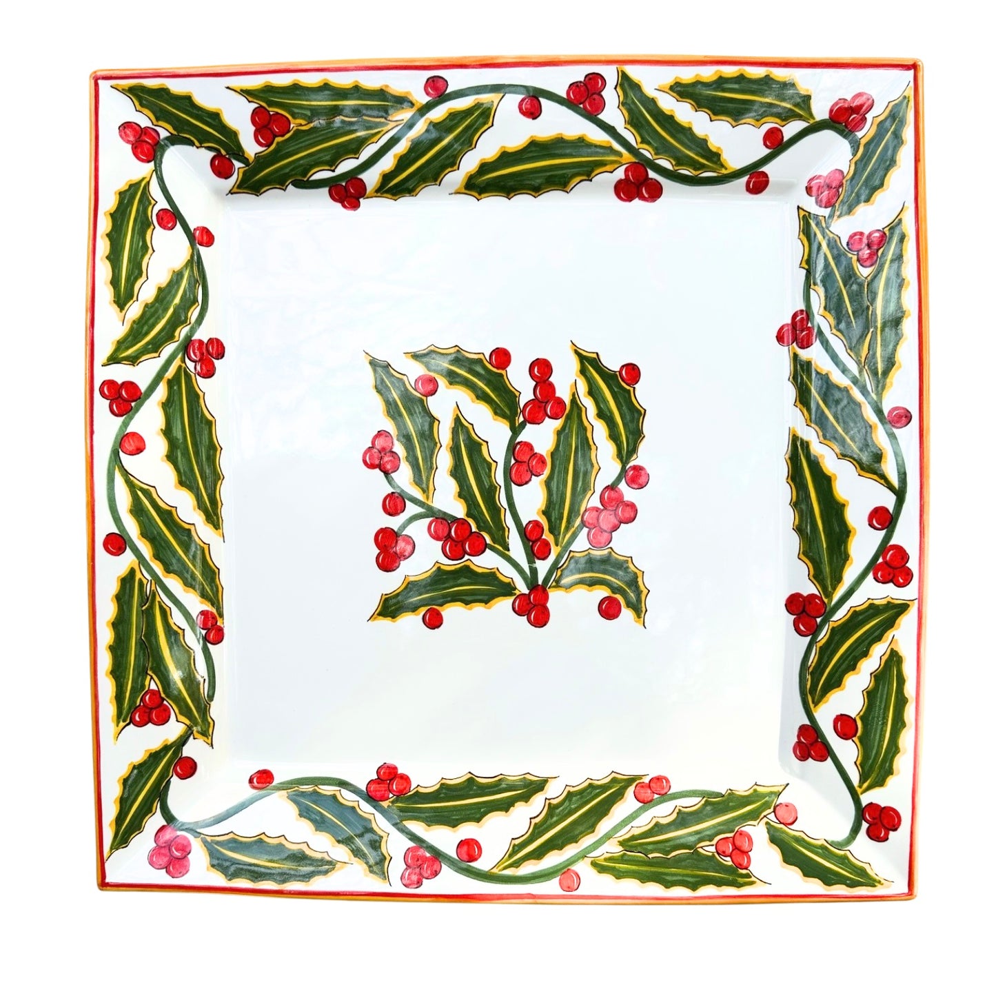 Ubaldo Grazia Holiday Square Tray 15.2"