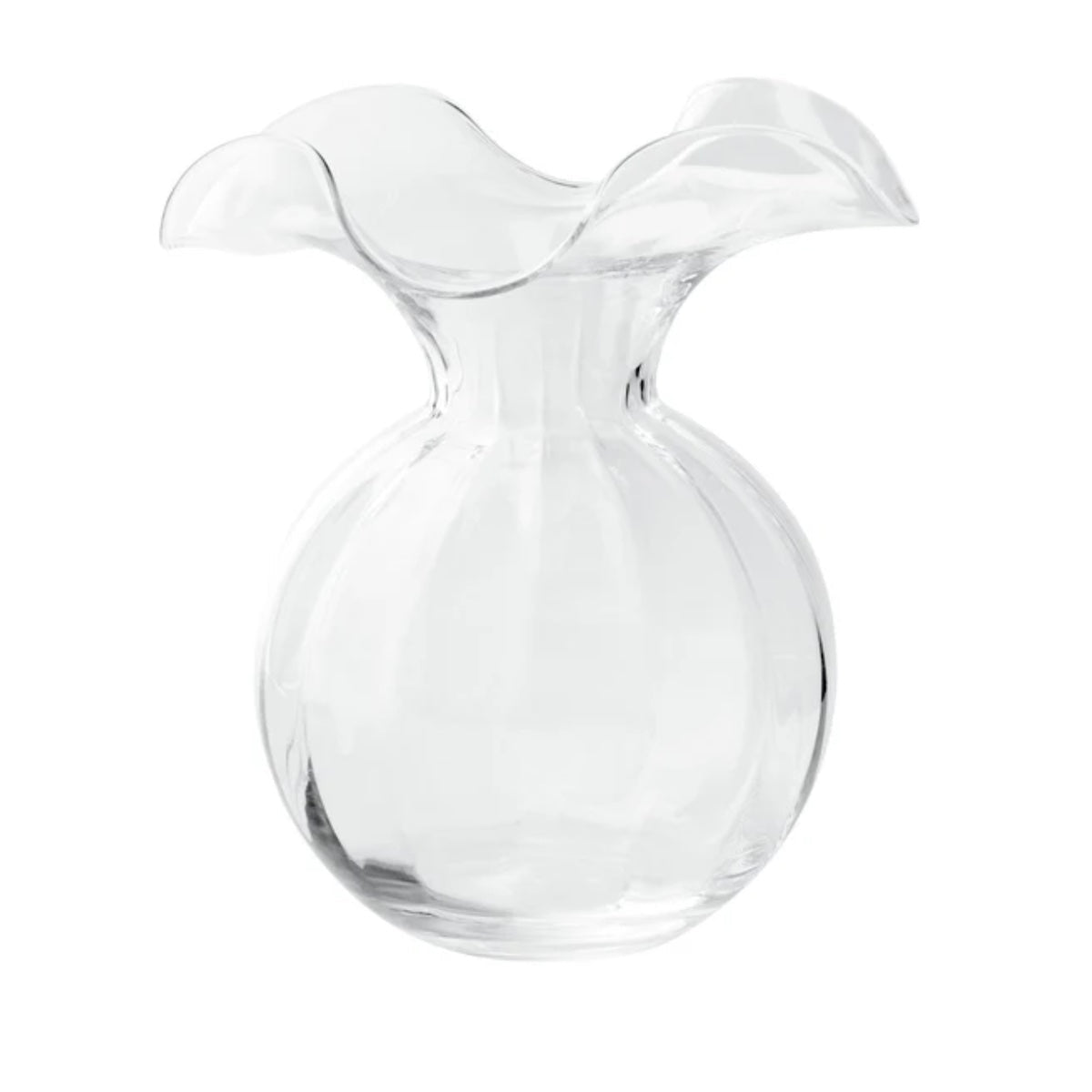 VIETRI Hibiscus Glass Clear Medium Fluted Vase