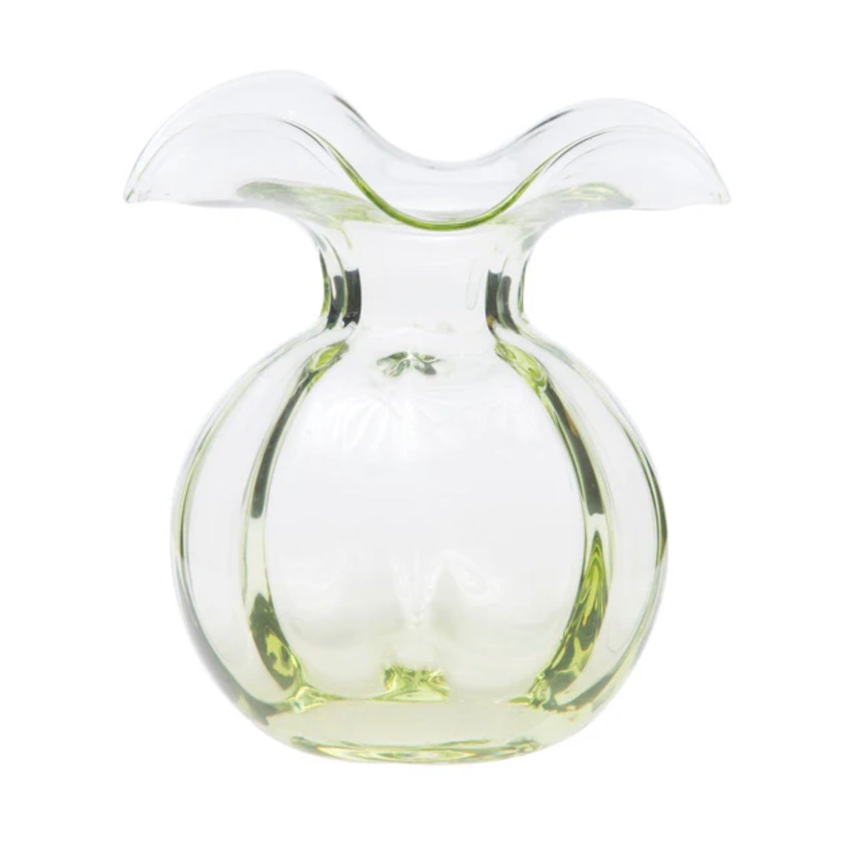 VIETRI Hibiscus Glass Green Medium Fluted Vase