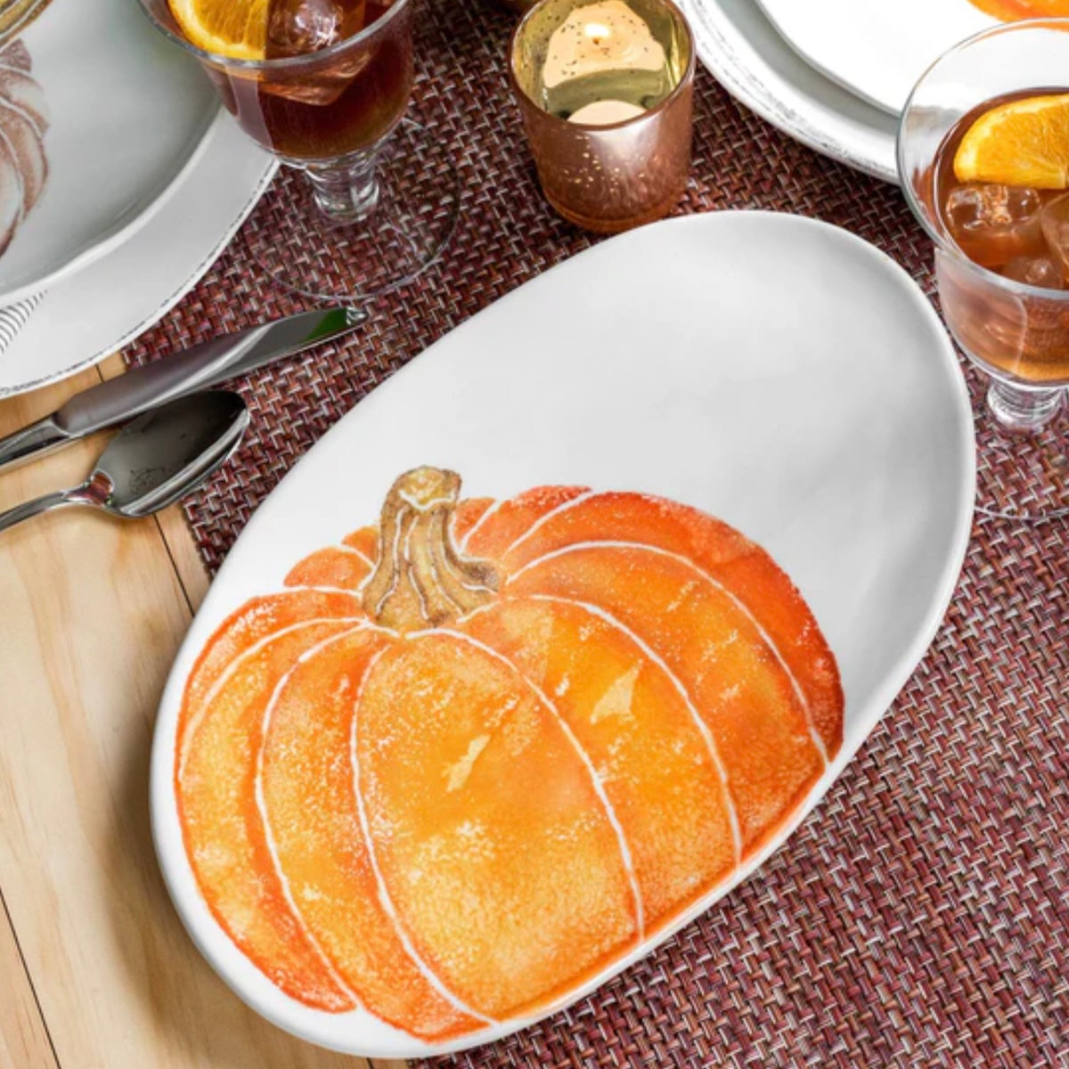 VIETRI Pumpkins Small Oval Platter