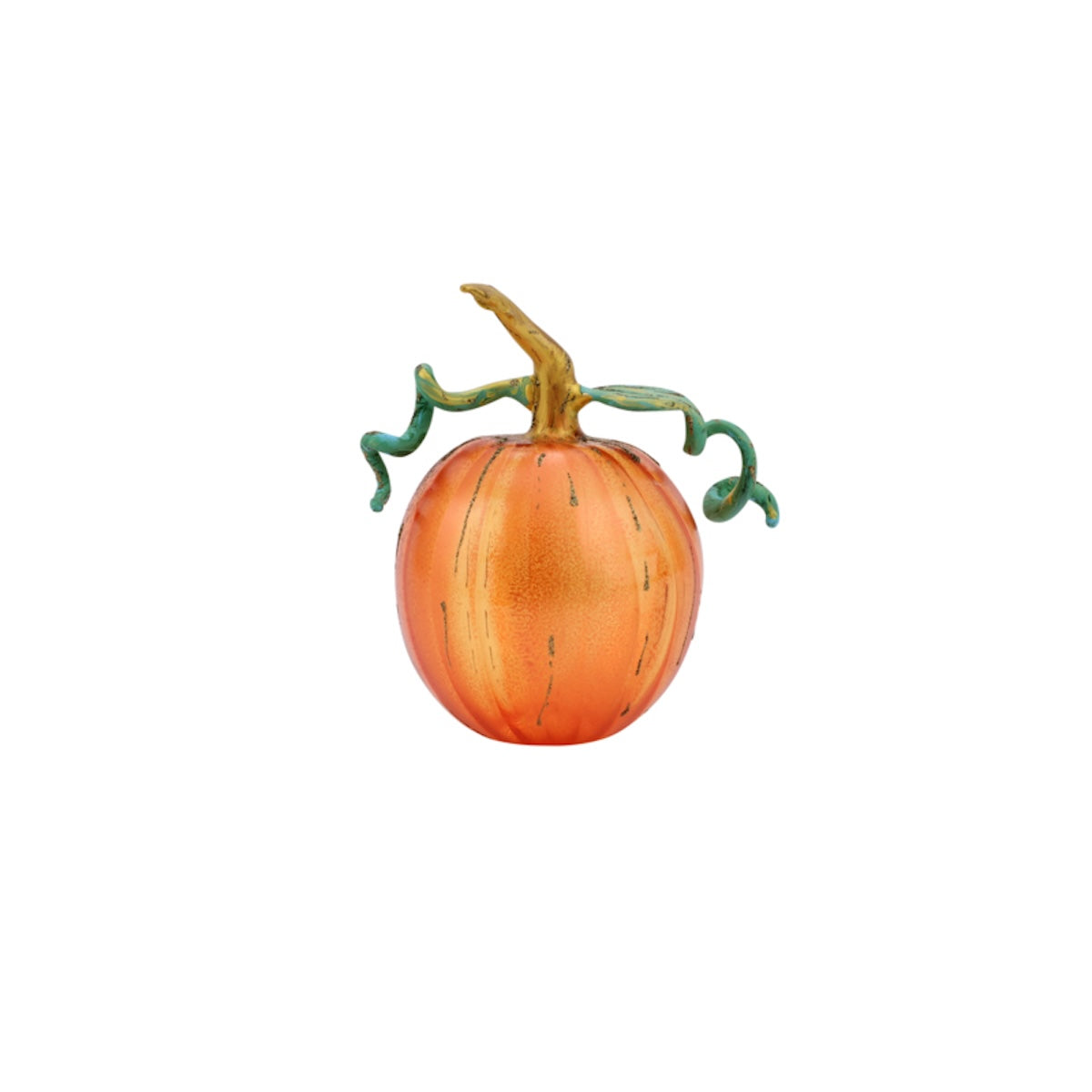 VIETRI Pumpkins Figural Orange Glass Pumpkin