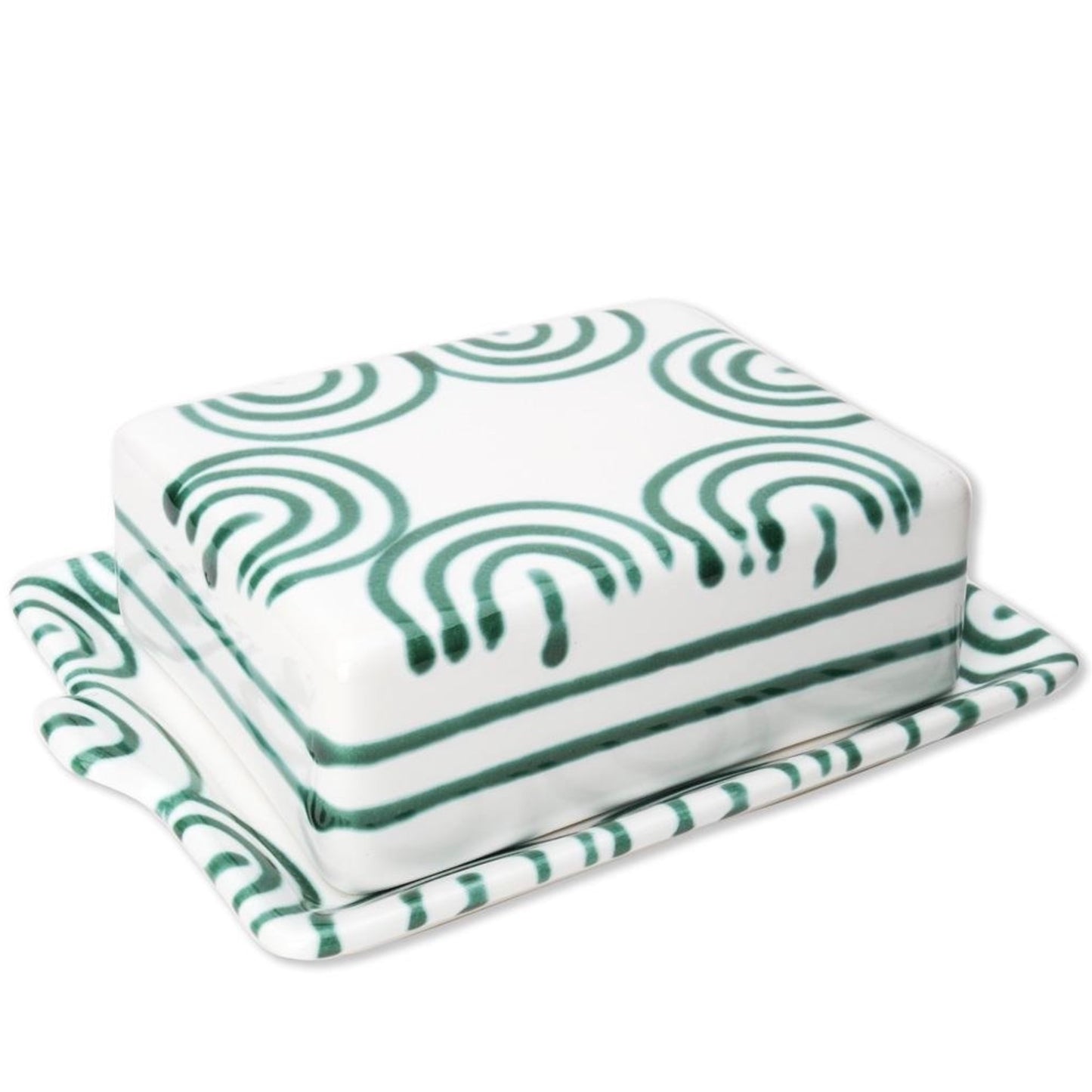 Dizzy Green Large Butter Dish