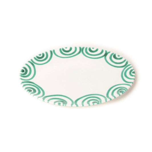 Dizzy Green Medium Oval Platter 13"