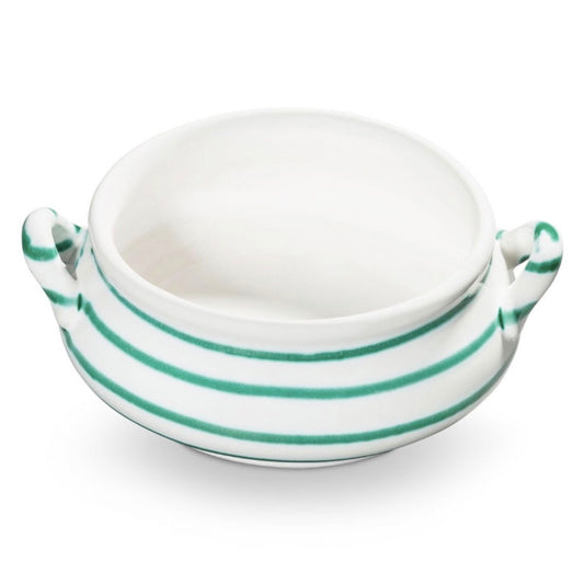 Dizzy Green Soup Bowl w Handles