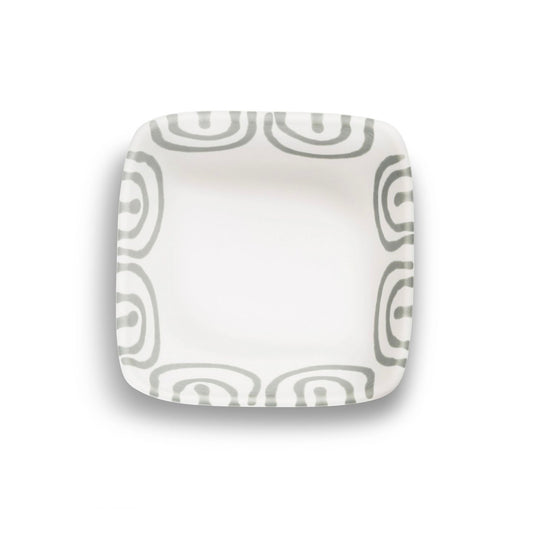 Dizzy Grey Square Snack Bowl 3.5"