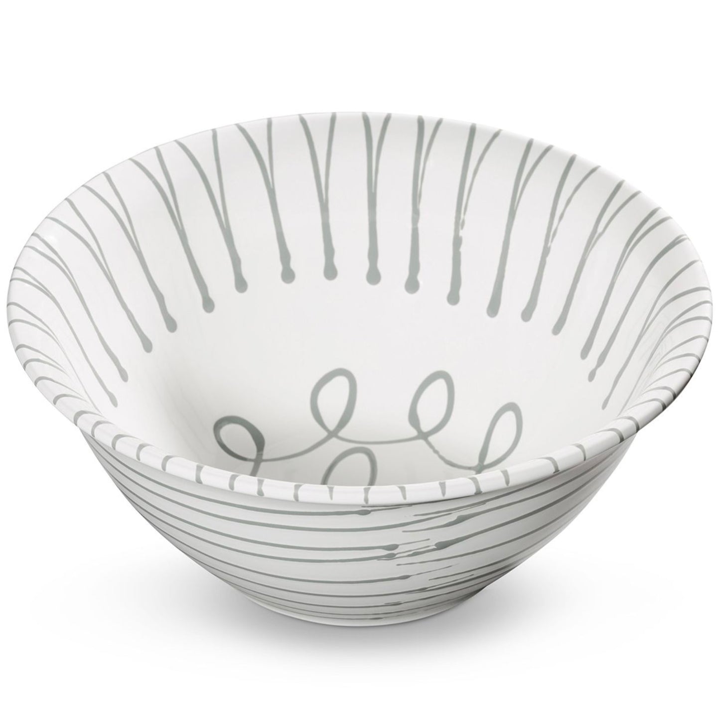 Dizzy Grey Large Salad Bowl 13"