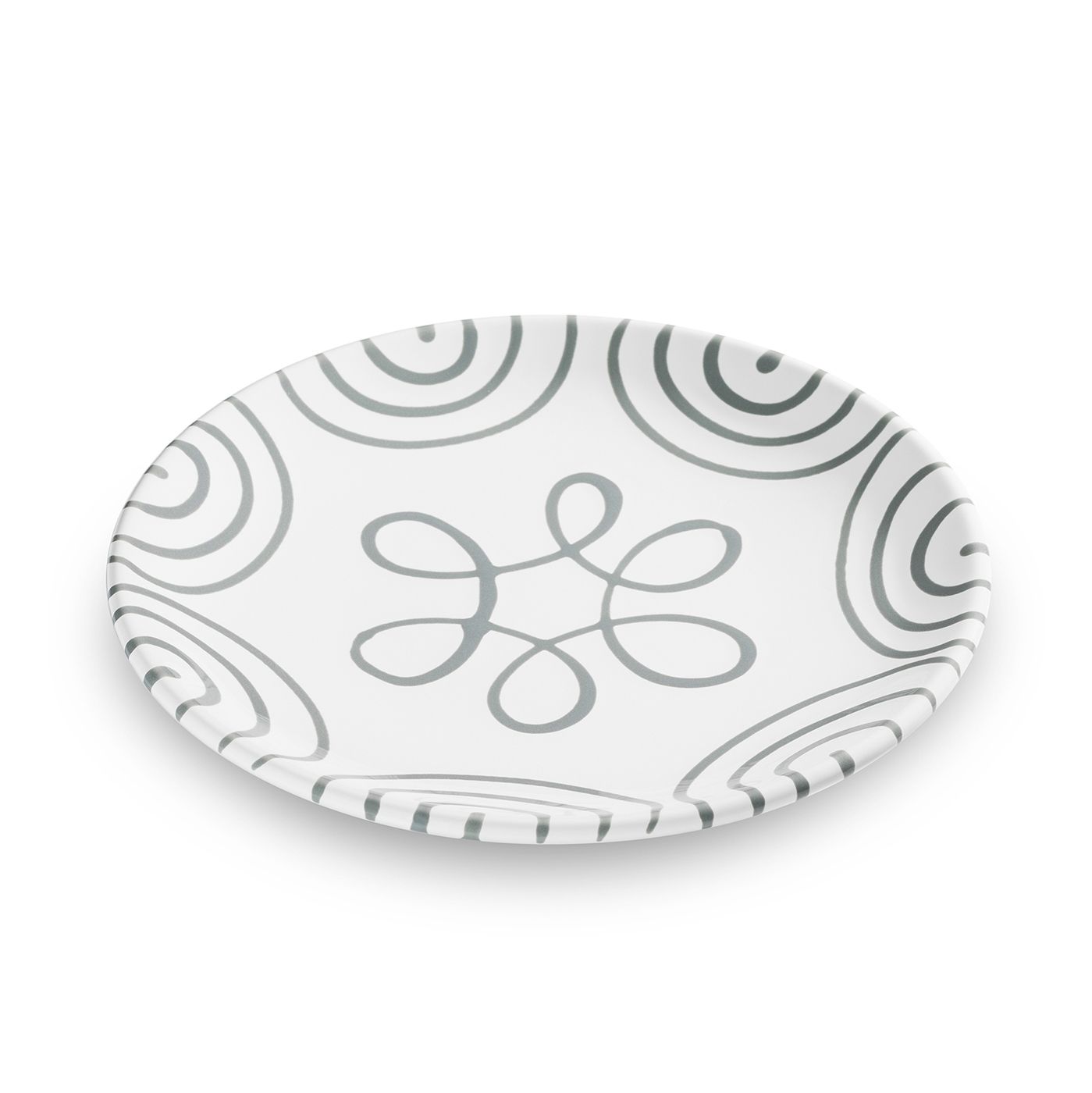 Dizzy Grey Coupe Desser Plate  7.8"d