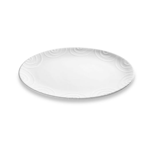 Dizzy White Oval Platter 11in