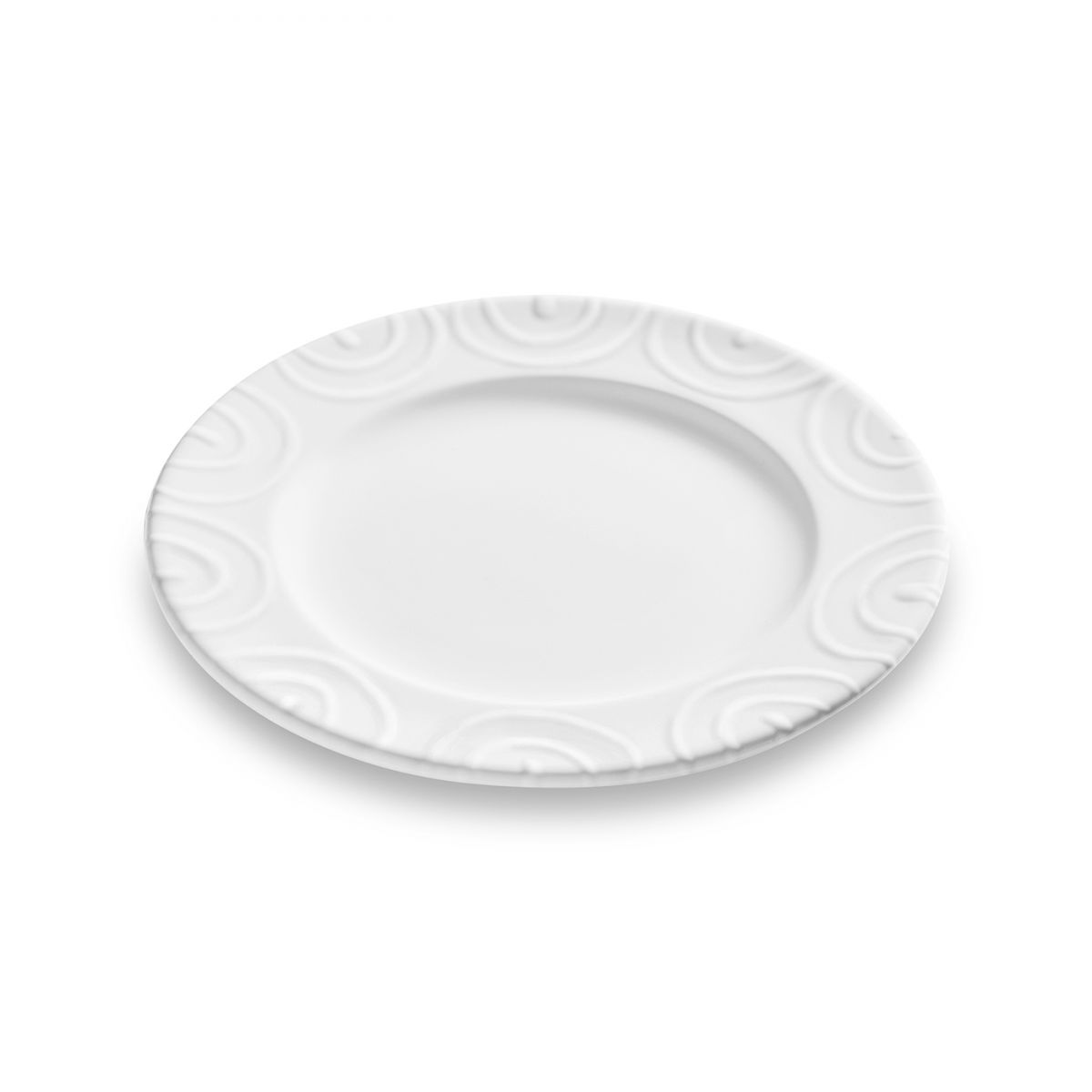 Dizzy White Gourmet Dessert Plate 7in