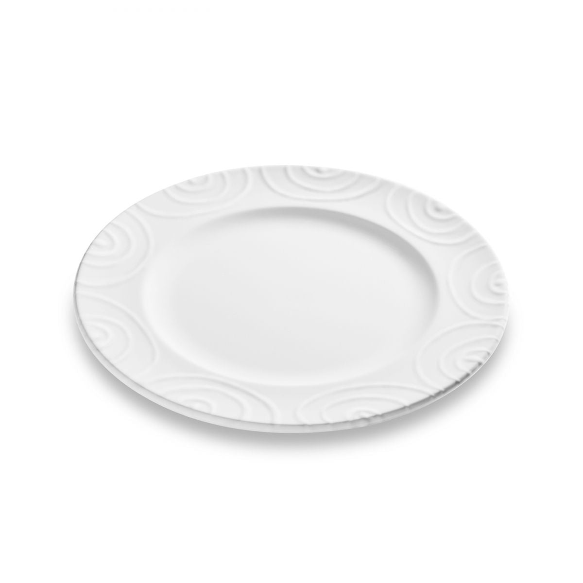 Dizzy White Gourmet Dessert Plate 8.7in