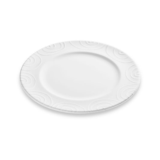 Dizzy White Gourmet Dinner Plate 10.6in